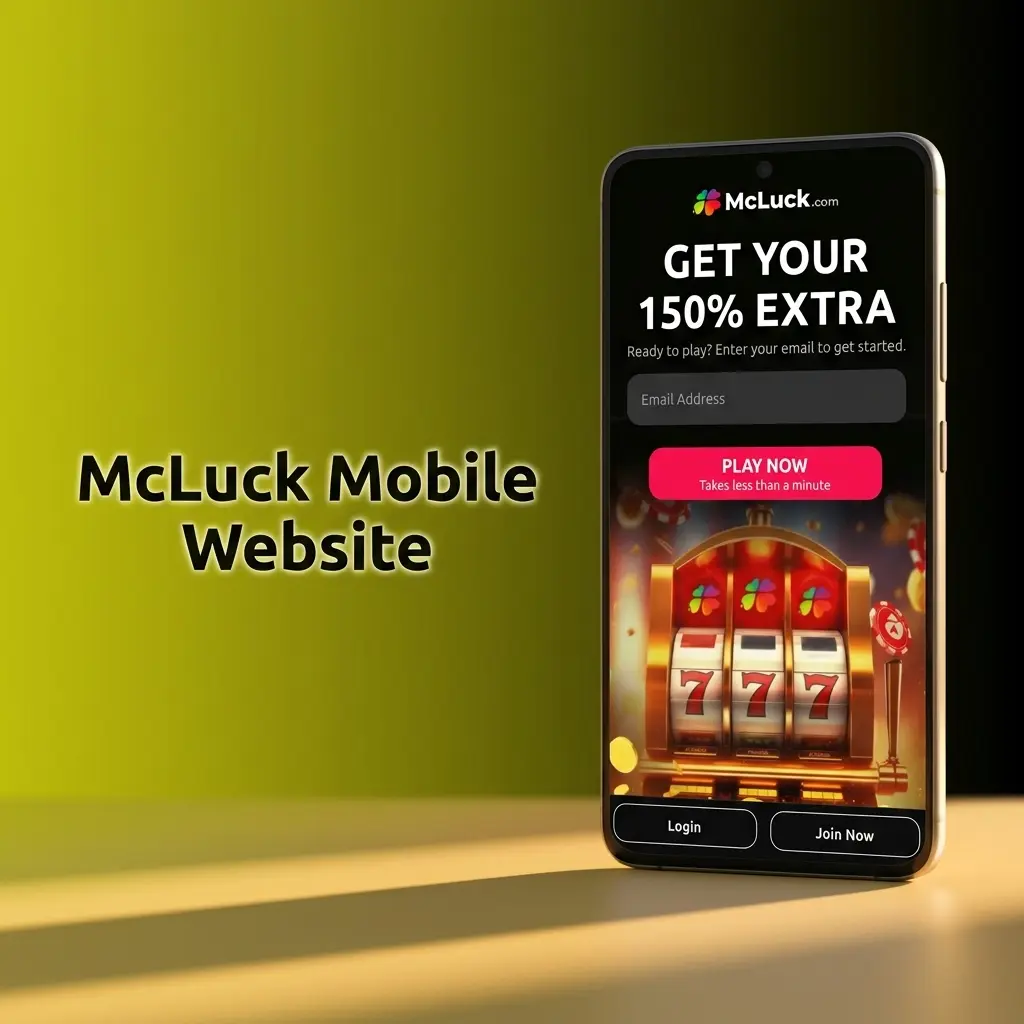 McLuck mobile website interface displayed in a smartphone browser with full game lobby and account features accessible