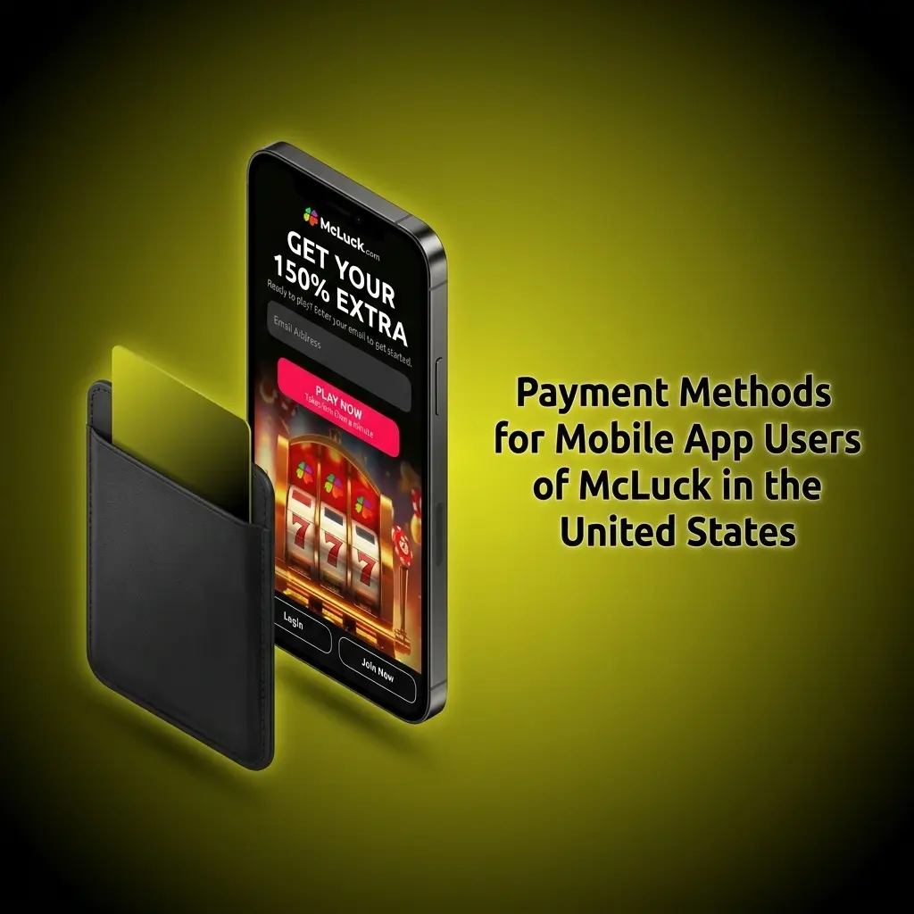 McLuck mobile app payment methods including Visa, Mastercard, PayPal, ACH, Skrill, and Online Banking for US users